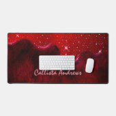 Chic noir rouge gouttes parties scintillant marbre (Clavier et souris)