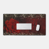 Chic noir rouge or parties scintillant de fleur mo (Clavier et souris)