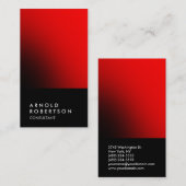 Chic noir rouge unique carte de visite professionn (Devant / Derrière)