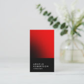 Chic noir rouge unique carte de visite professionn (Debout devant)
