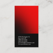 Chic noir rouge unique carte de visite professionn (Dos)