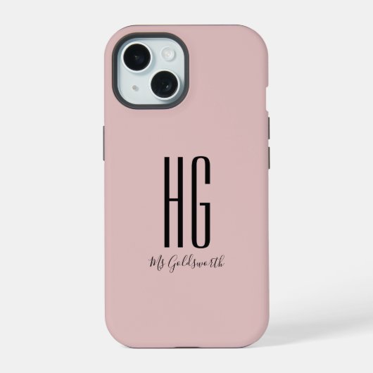 Chic Nom Monogramme Dusty Blush Rose (Verso)