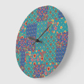 Chic Nostalgale Faux Patchwork Horloge ronde (Angle)