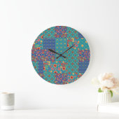 Chic Nostalgale Faux Patchwork Horloge ronde (Maison)