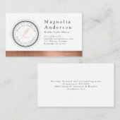 Chic Notional Loan Signing Stamp Roos Gold Foil Visitekaartje (Voorkant / Achterkant)