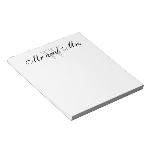 CHIC NOTITIEBLOK_"Mr and Mrs" WHITE Notitieblok (Schuin)