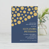 Chic Nouvel An invitation Gold Navy (Debout devant)