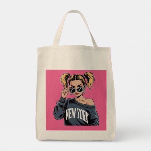 Chic NYC Meisje Canvas tas (Achterkant)