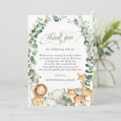  Chic Oerwoud Animals Greenery Baby shower  Bedankkaart (Staand voorkant)