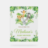 Chic Oerwoud Animals Greenery Baby shower Welkom Acryl Bord (Voorkant)