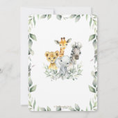 Chic Oerwoud Animals Greenery Birthday Boy Girl Kaart (Achterkant)