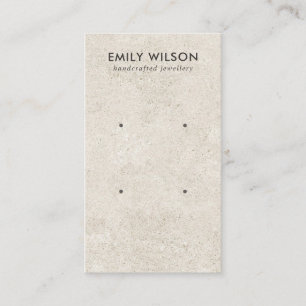 CHIC OFF WHITE STUCCO 2 STUD EARRING DISPLAY CARD VISITEKAARTJE