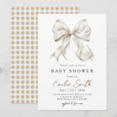 Chic Off Witte Coquette Baby shower Kaart (Voorkant / Achterkant)