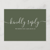 Chic Olive Green Chanson Demande Carte postale RSV (Devant)