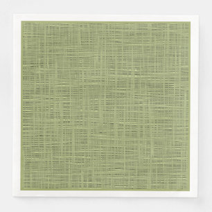 Chic Olive Green Faux Jute Weave Fabric Patroon Servet