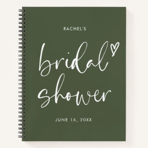Chic Olive Green Script Vrijgezellenfeest Gift Lis Notitieboek