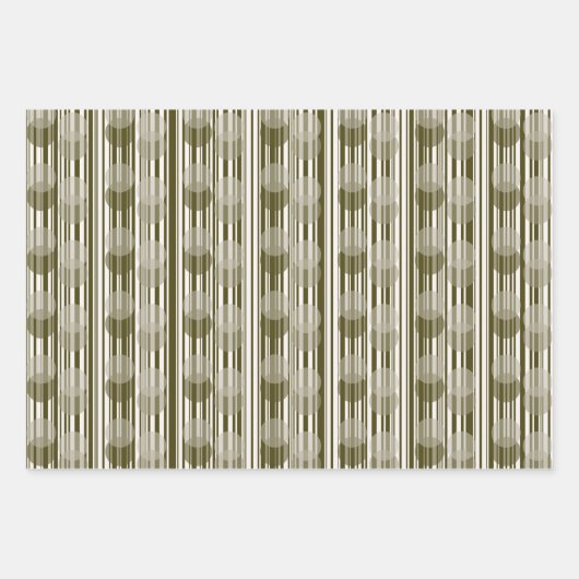 Chic Olive Green Tinsel en Confetti Patterns Inpakpapier Vel (Voorkant)