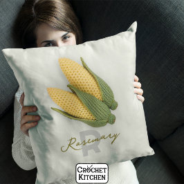 Chic Oma's Garden Modern Crochet Corn Naam Kussen