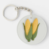 Chic Oma's Garden Modern Crochet Corn Naam Sleutelhanger (Voorkant)