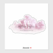 Chic Ombre Pink en Paarse Waterverf Square Stick Sticker (Vel)