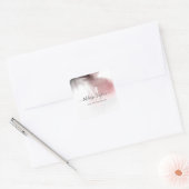 Chic Ombre Pink en Paarse Waterverf Vierkante Sticker (Envelop)
