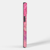 Chic ombre roos blush roze glitter monogram Case-Mate iPhone case (Achterkant / Rechts)