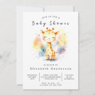Chic Online Giraffe Baby shower Kaart