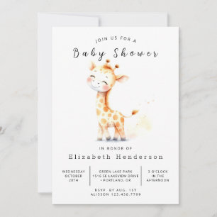 Chic Online Giraffe Baby shower Kaart