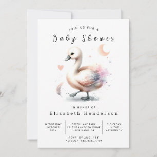 Chic Online Swan Baby shower Kaart