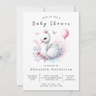 Chic Online Swan Baby shower Kaart