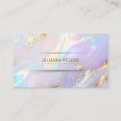 Chic Opal Abstract met QR-code ID1147 Visitekaartje (Voorkant)