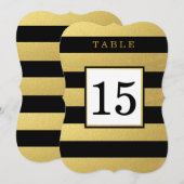 CHIC OR | CARTES DE NUMÉRO DE TABLE DE MARIAGE NOI (Devant / Derrière)