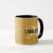 Chic or parties scintillant monogramme nom tasse d (Devant droit)