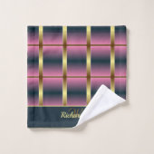 Chic Or, Rose Et Marine À damiers Monogramme (Gant de toilette)