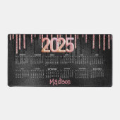 Chic or rose noir gouttes monogramme calendrier 20 (Recto)