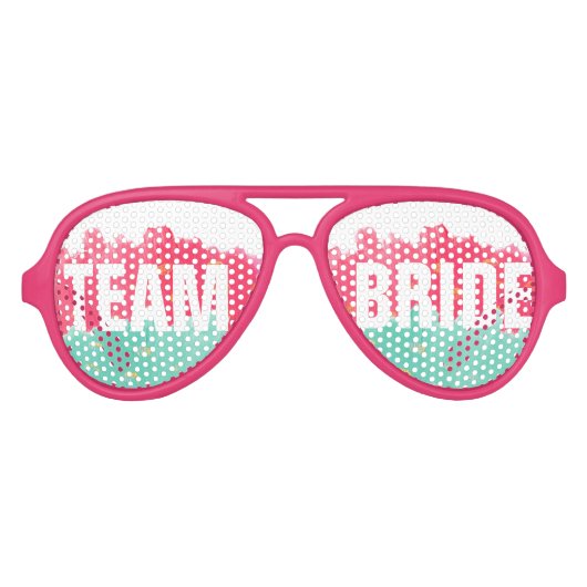 Chic or rose rayures mignonne Team Bride Lunettes  (Devant)
