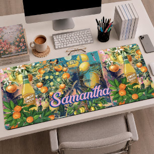 Chic Orange Bleu Turquoise Citrus Art Sicilien