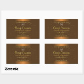 Chic Orange Brown Étiquette Gold Parties scintilla (Feuille)