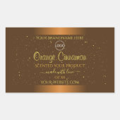 Chic Orange Brown Étiquette Gold Parties scintilla (Devant)