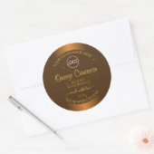 Chic Orange Brown Étiquette Gold Parties scintilla (Enveloppe)