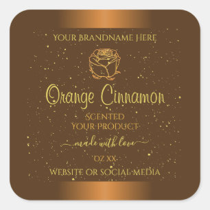 Chic Orange Brown produit Étiquette or Parties sci