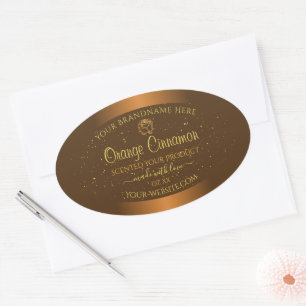 Chic Orange Brown produit Étiquette or Parties sci