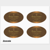 Chic Orange Brown produit Étiquette or Parties sci (Feuille)