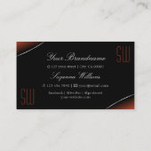 Chic Oranje Black met Silver Border en Monogram Visitekaartje (Achterkant)