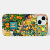 Chic oranje blauw turquoise Siciliaanse citrus col Case-Mate iPhone Case (Achterkant (horizontaal))