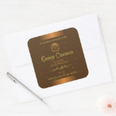 Chic Oranje Brown Product Labels Gold Glitter Roos (Envelop)