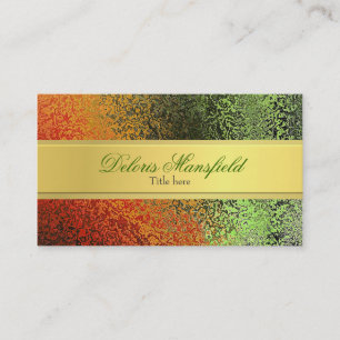 Chic Oranje en Green Foil look Visitekaartje