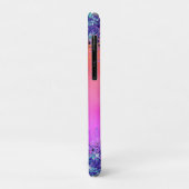 Chic oranje roze iridescent faux glitter monogram Case-Mate iPhone case (Achterkant/links)
