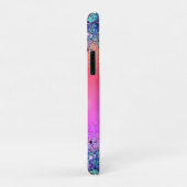 Chic oranje roze iridescent faux glitter monogram Case-Mate iPhone case (Achterkant/rechts)