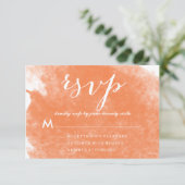 CHIC ORANJE WATERCOLOR TROUWKAARTEN RSVP (Staand voorkant)